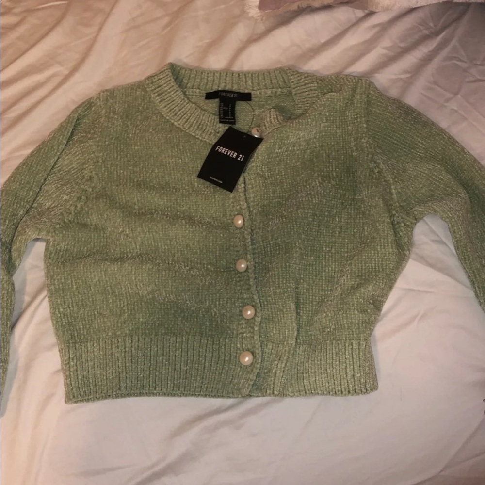 Green pearl cardigan